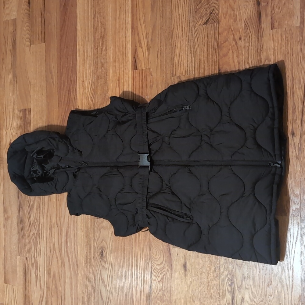 Swiss Tech Long Hooded Vest with Belt